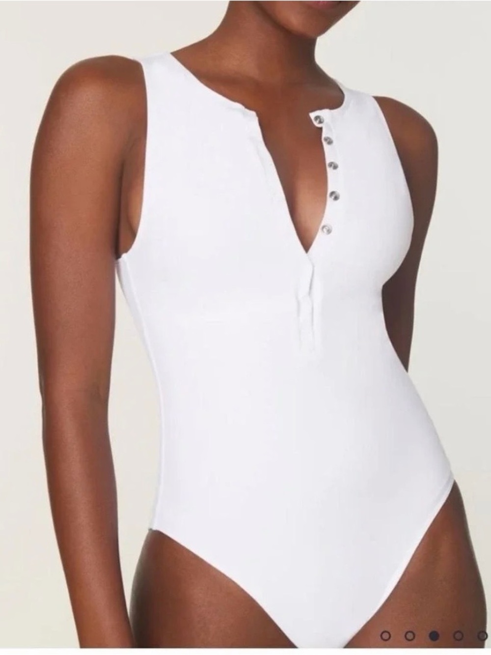 Andie Swim The Malibu One Piece Ribbed White size M tall NWT‎ long torso
